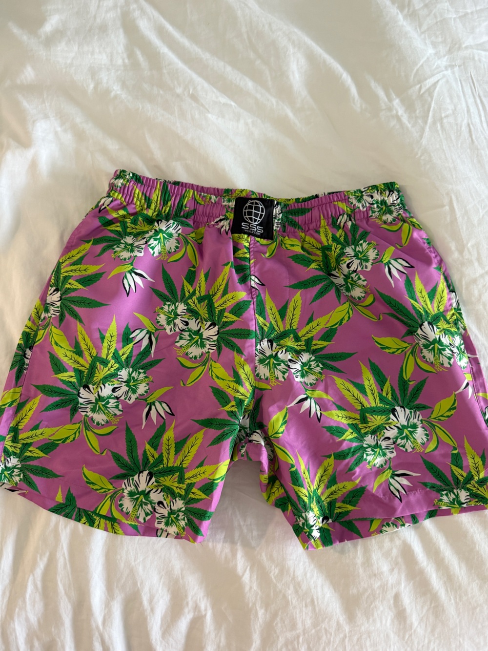 SAS Purple Tropical Print Men’s Swim Hybrids